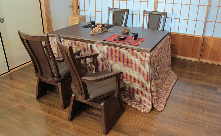 公式サイト 朝日木工 こたつ テーブル 高暖卓 開梱設置 山城 #150 ふとんセット
